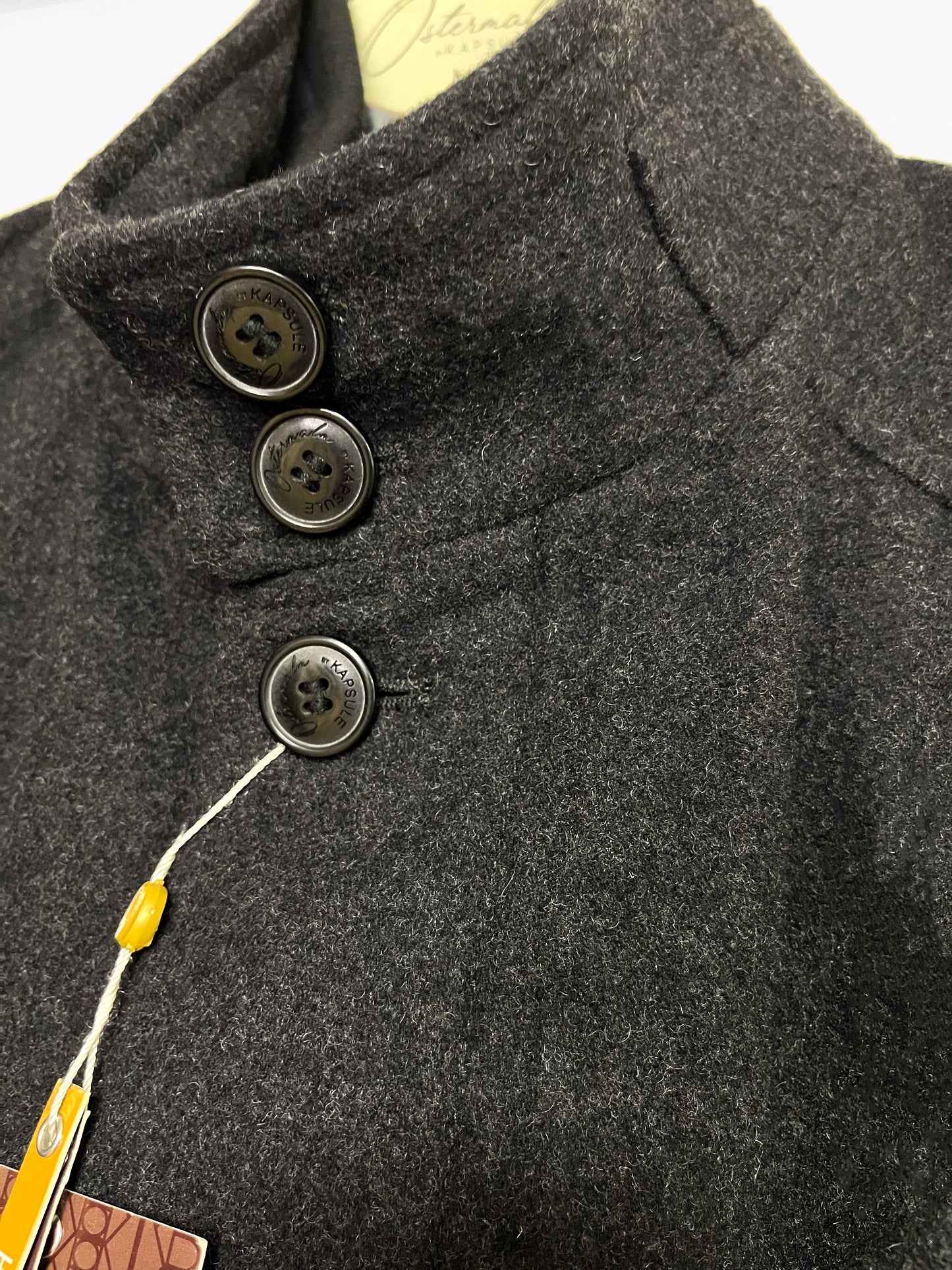 Helsingborg funnel neck wool mix coat - Charcoal