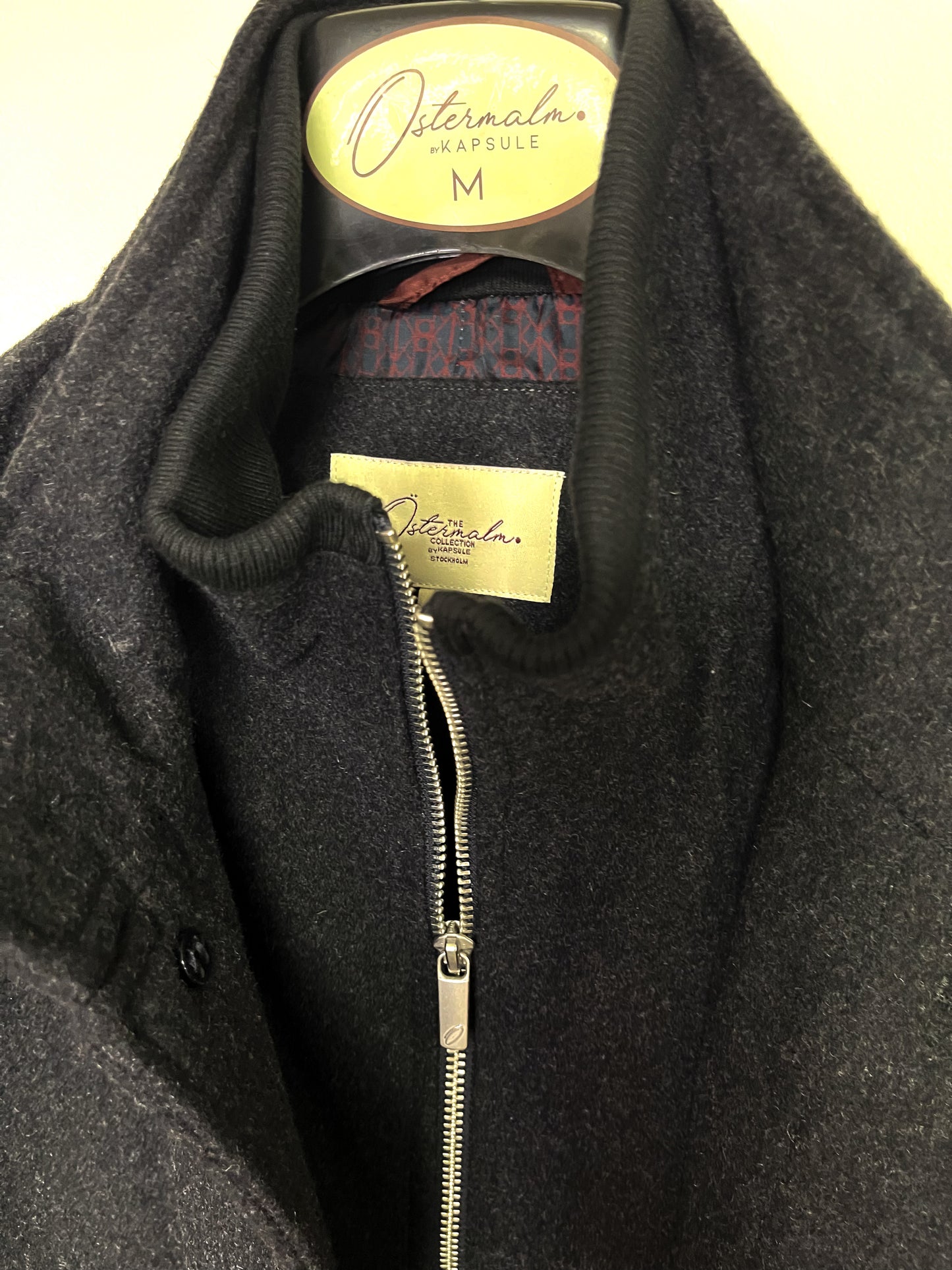Helsingborg funnel neck wool mix coat - Charcoal