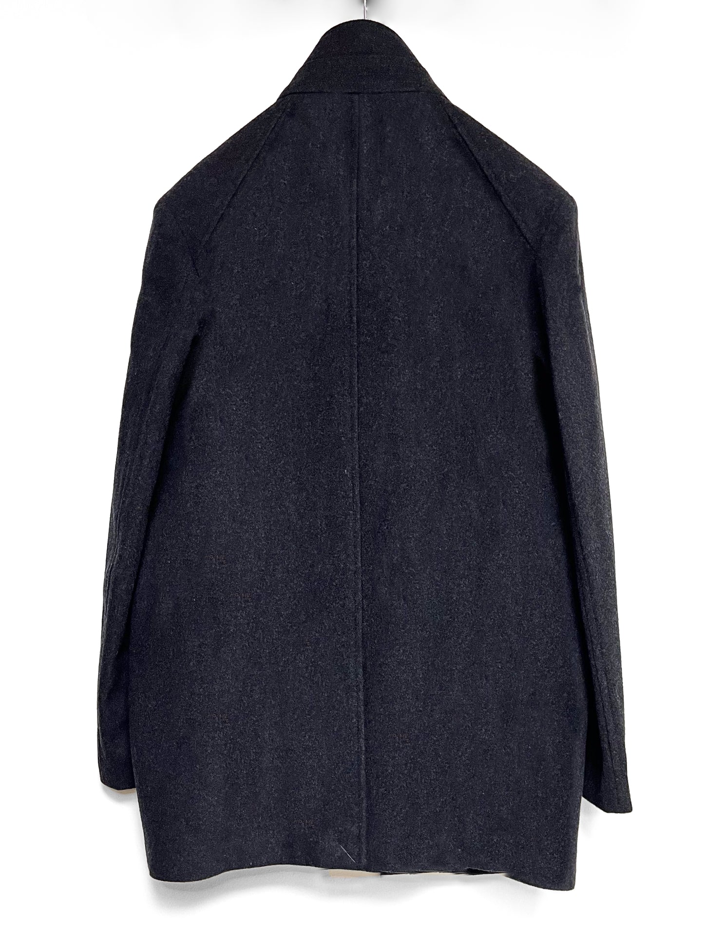 Helsingborg funnel neck wool mix coat - Charcoal