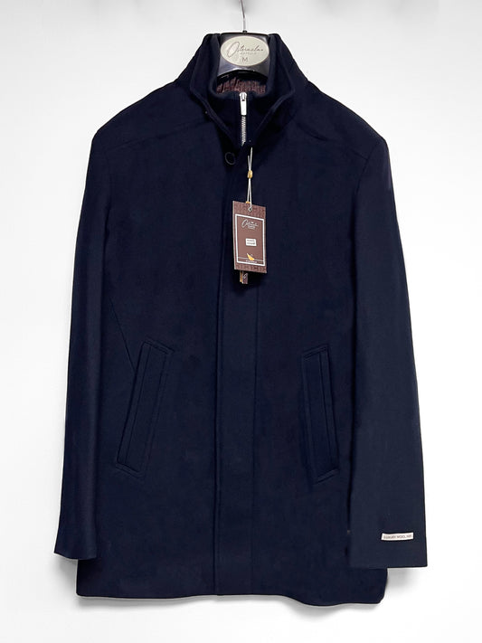 Helsingborg funnel neck wool mix coat - Navy